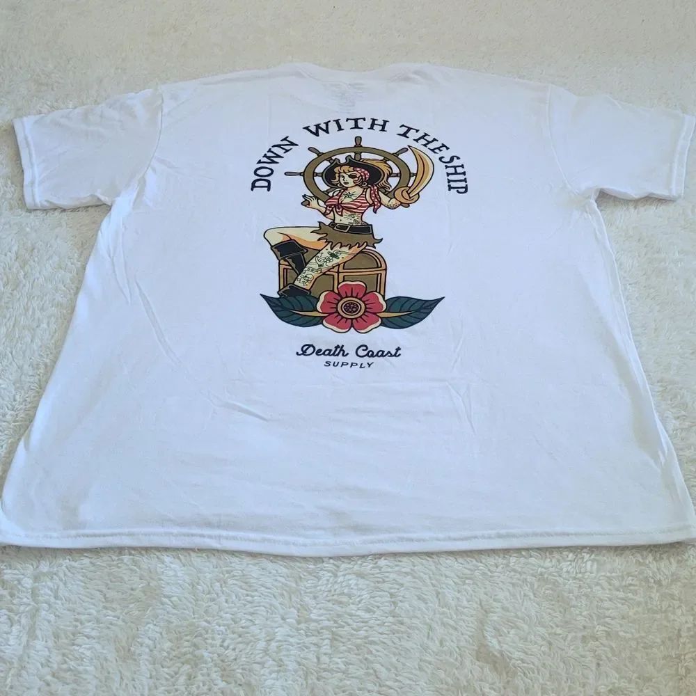 Death☠️ Coast Supply "Down⬇️ With This Ship🚢" Graphic Tee👕 - NWOT - Picture 10 of 12
